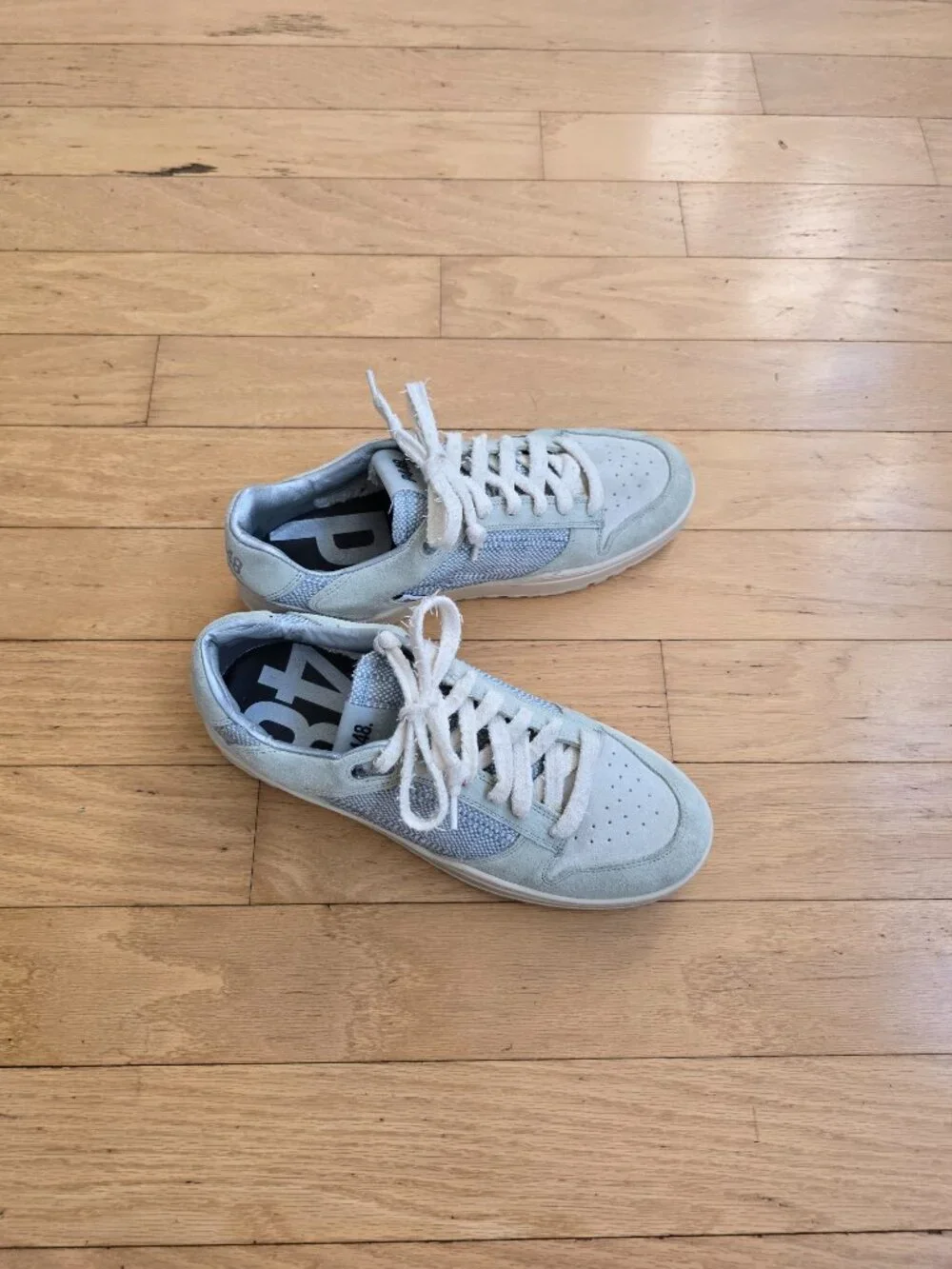 P448 | MASON icy blue leather boho sporty sneakers | WMS 10.5